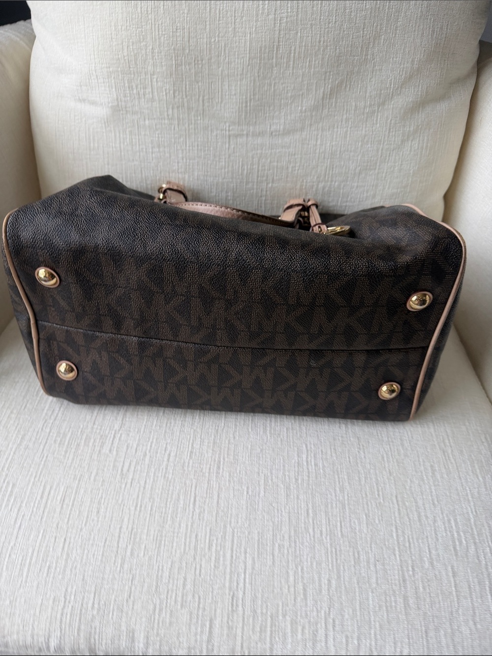Michael Kors Dark Brown Monogram Satchel - Picture 5 of 10